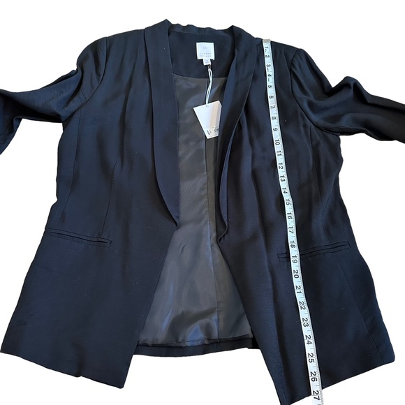 NWT LC Lauren Conrad Bell Sleeve Open Front Blazer Black Sz 12 - Picture 5 of 8